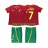 Fotbollströja Portugal FIGO 7 2002 Retro Barn Hemmaställ Kort ärm