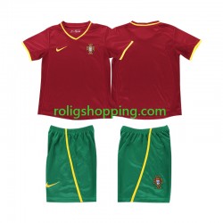 Fotbollströja Portugal 2002 Retro Barn Hemmaställ Kort ärm Fotbollströja Portugal 2002 Retro Barn Hemmaställ Kort ärm