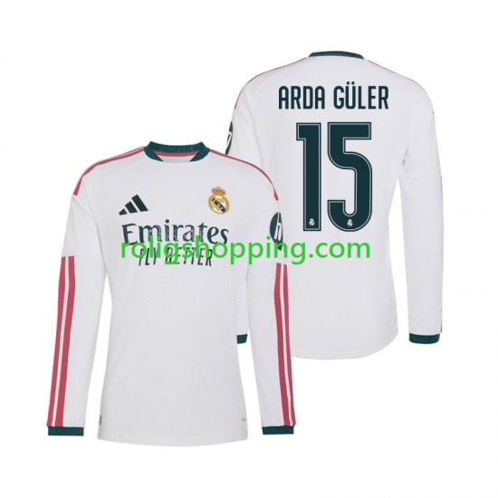 Fotbollströja Real Madrid Arda Guler 15 Män Hemmaställ 2026-2027 Lång ärm