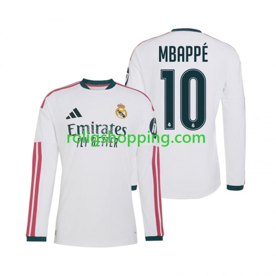 Fotbollströja Real Madrid Mbappé Kylian 10 Män Hemmaställ 2026-2027 Lång ärm