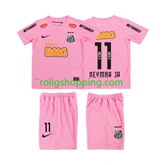 Fotbollströja Santos Neymar JR 11 2012 2013 Retro Barn Fjärdeställ Kort ärm