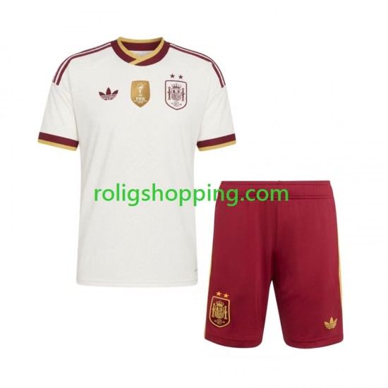 Fotbollströja Spanien 2-star Barn Bortaställ 2026-2027 Kort ärm