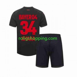 Fotbollströja Bayer 04 Leverkusen Granit Xhaka 34 Barn Hemmaställ 2023-2024 Kort ärm