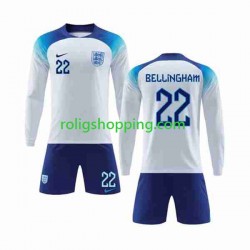 Fotbollströja England Bellingham 22 Barn Hemmaställ World Cup 2022 Lång ärm