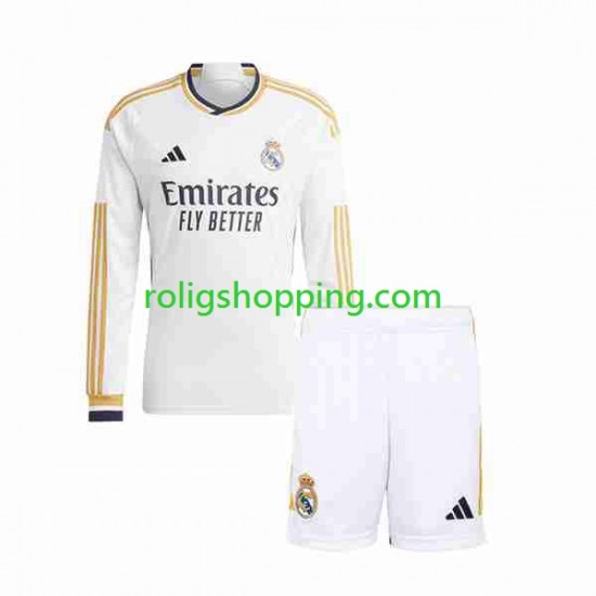 Fotbollströja Real Madrid Barn Hemmaställ 2023-2024 Lång ärm