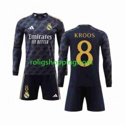 Fotbollströja Real Madrid Kroos 8 Barn Bortaställ 2023-2024 Lång ärm