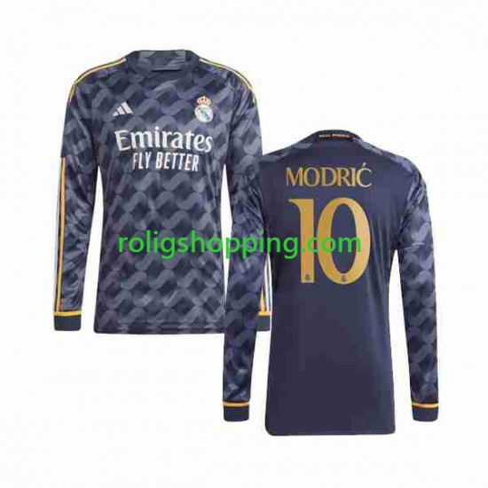 Fotbollströja Real Madrid Modrić Luka 10 Män Bortaställ 2023-2024 Lång ärm