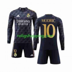 Fotbollströja Real Madrid Modrić Luka 10 Barn Bortaställ 2023-2024 Lång ärm