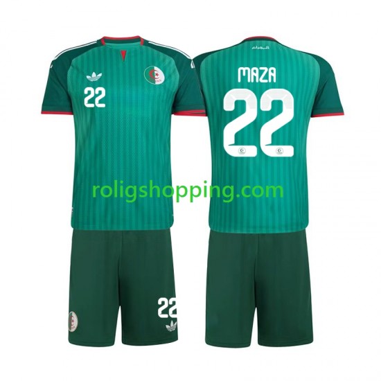 Fotbollströja Algeriet Ibrahim Maza 22 Barn Bortaställ 2026 Kort ärm