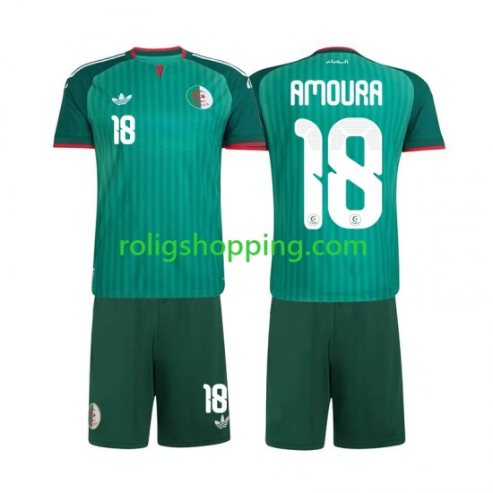 Fotbollströja Algeriet Mohamed Amoura 18 Barn Bortaställ 2026 Kort ärm
