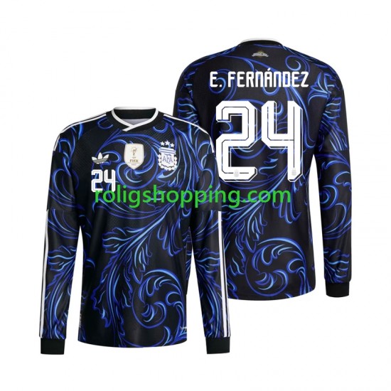 Fotbollströja Argentina Enzo Fernandez 24 Män Bortaställ World Cup 2026 Lång ärm