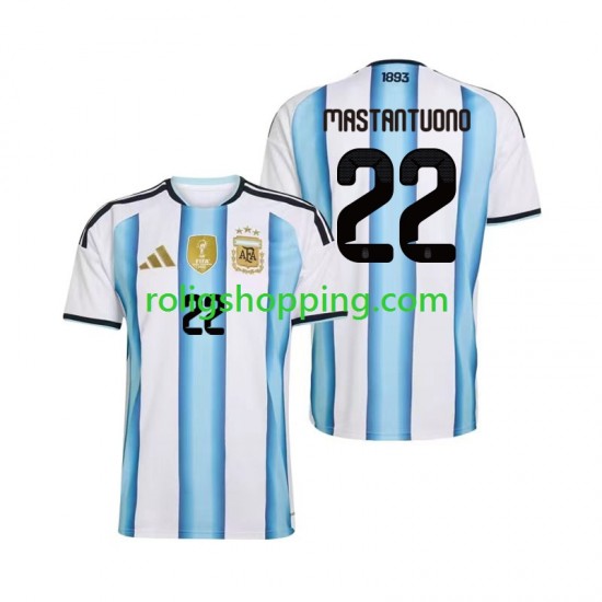 Fotbollströja Argentina Franco Mastantuono 22 Män Hemmaställ World Cup 2026 Kort ärm