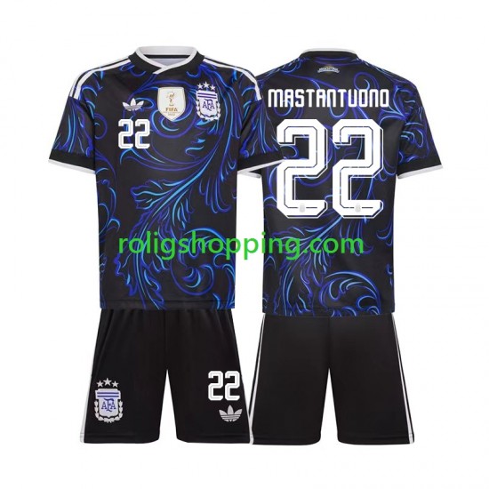 Fotbollströja Argentina Franco Mastantuono 22 Barn Bortaställ World Cup 2026 Kort ärm