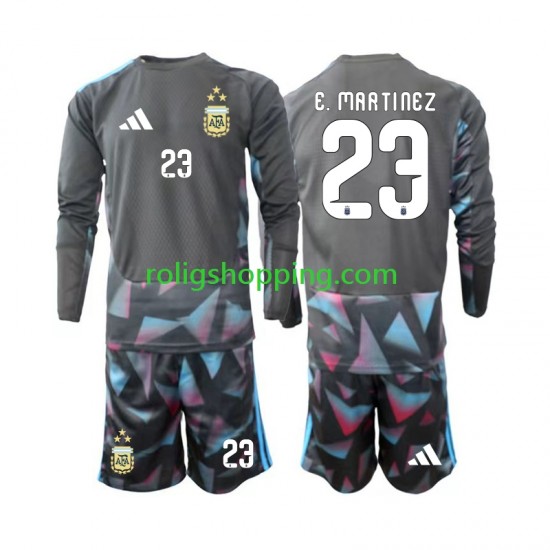 Fotbollströja Argentina Emiliano Martinez 23 Målvakt Barn Hemmaställ World Cup 2026 Lång ärm