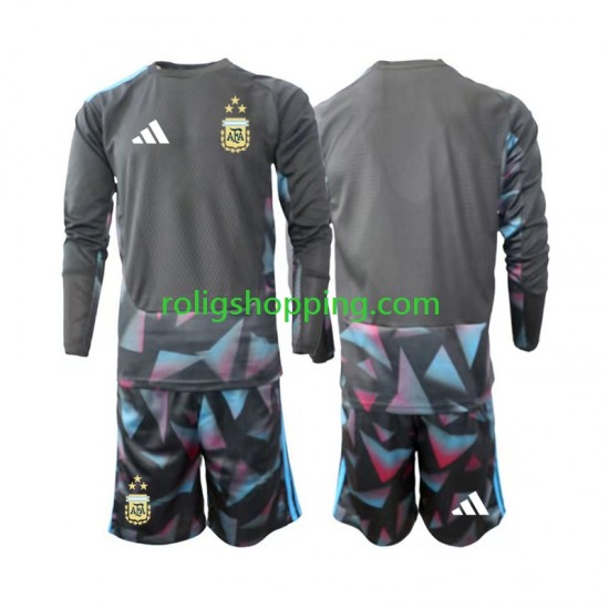 Fotbollströja Argentina Målvakt Barn Hemmaställ World Cup 2026 Lång ärm