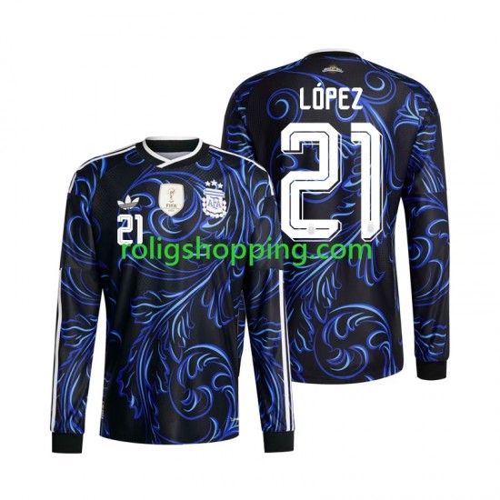 Fotbollströja Argentina Jose Manuel Lopez 21 Män Bortaställ World Cup 2026 Lång ärm