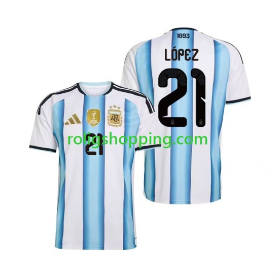 Fotbollströja Argentina Jose Manuel Lopez 21 Män Hemmaställ World Cup 2026 Kort ärm
