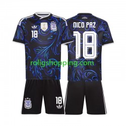 Fotbollströja Argentina Nico Paz 18 Barn Bortaställ World Cup 2026 Kort ärm