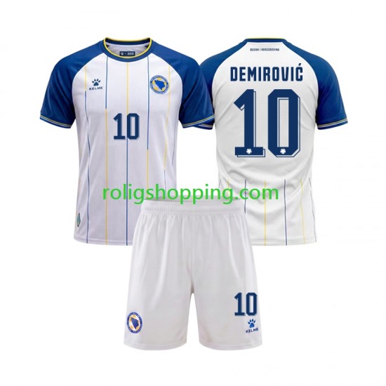 Fotbollströja Bosnien Hercegovina Ermedin Demirovic 10 Barn Bortaställ World Cup 2026 Kort ärm