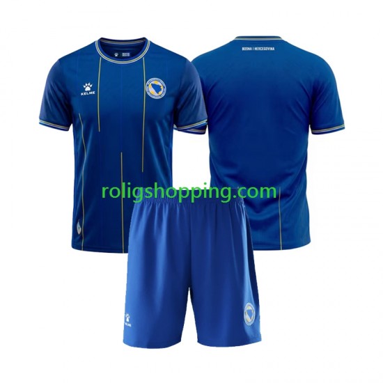 Fotbollströja Bosnien Hercegovina Barn Hemmaställ World Cup 2026 Kort ärm