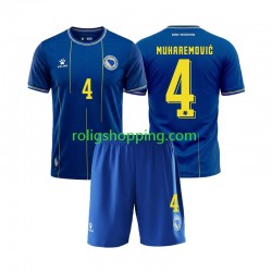 Fotbollströja Bosnien Hercegovina Tarik Muharemovic 4 Barn Hemmaställ World Cup 2026 Kort ärm