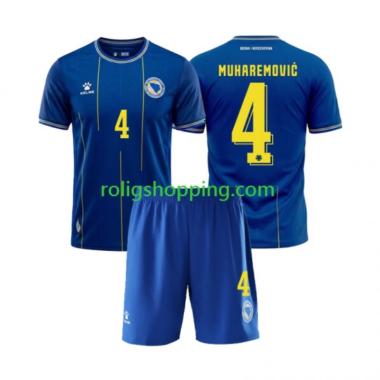 Fotbollströja Bosnien Hercegovina Tarik Muharemovic 4 Barn Hemmaställ World Cup 2026 Kort ärm