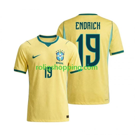 Fotbollströja Brasilien Endrick 19 Män Hemmaställ World Cup 2026 Kort ärm