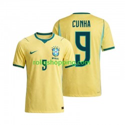 Fotbollströja Brasilien Matheus Cunha 9 Män Hemmaställ World Cup 2026 Kort ärm