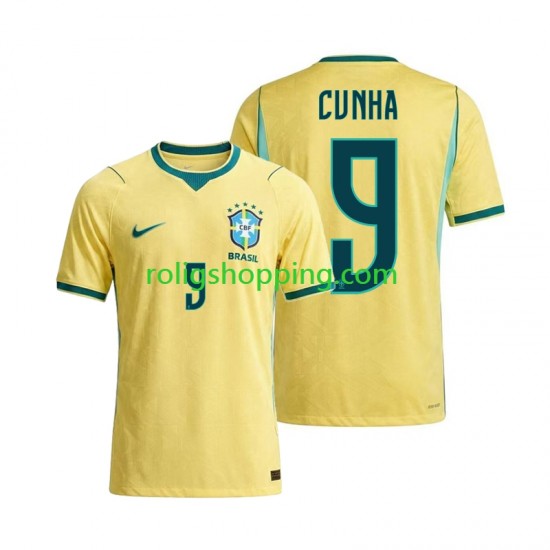 Fotbollströja Brasilien Matheus Cunha 9 Män Hemmaställ World Cup 2026 Kort ärm