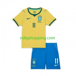 Fotbollströja Brasilien Raphinha 11 Barn Hemmaställ World Cup 2026 Kort ärm