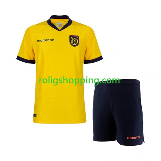 Fotbollströja Ecuador Barn Hemmaställ World Cup 2026 Kort ärm