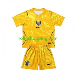 Fotbollströja England Målvakt Barn Fjärdeställ World Cup 2026 Kort ärm