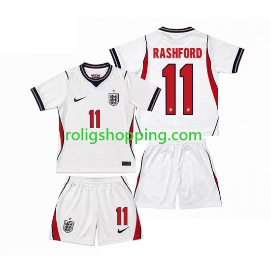 Fotbollströja England Marcus Rashford 11 Barn Hemmaställ World Cup 2026 Kort ärm