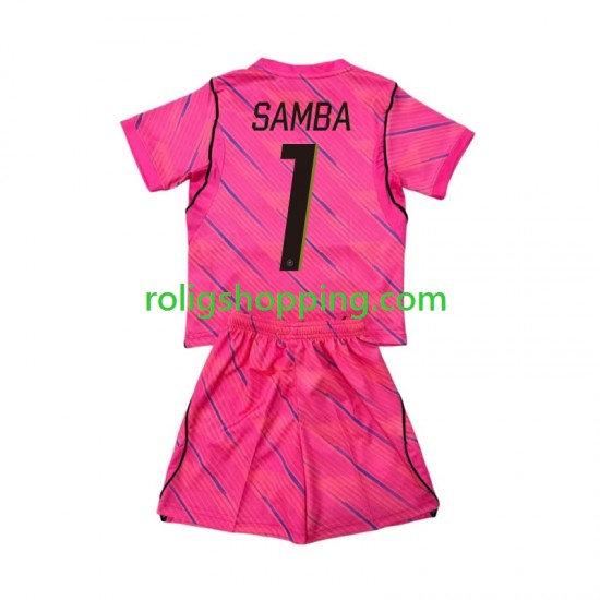 Fotbollströja Frankrike Brice Samba 1 Målvakt Barn Bortaställ World Cup 2026 Kort ärm