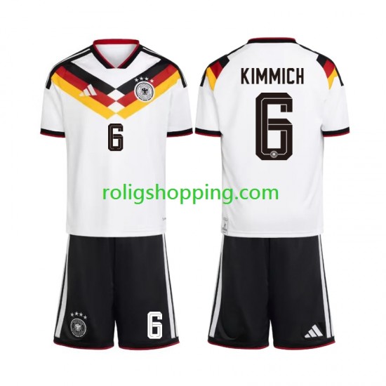 Fotbollströja Tyskland Joshua Kimmich 6 Barn Hemmaställ World Cup 2026 Kort ärm