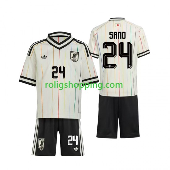 Fotbollströja Japan Kaishu Sano 24 Barn Bortaställ World Cup 2026 Kort ärm