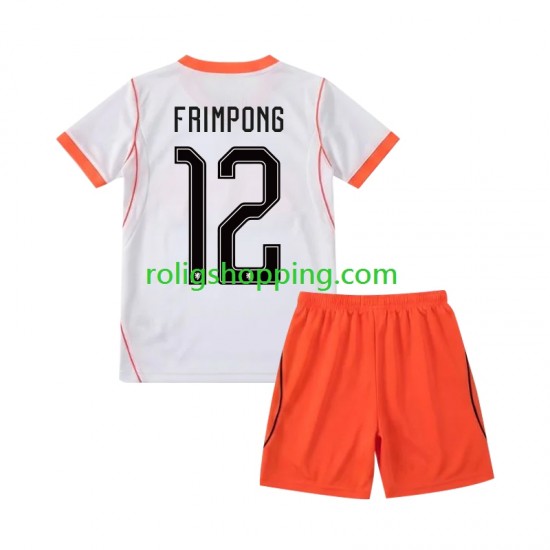 Fotbollströja Nederländerna Jeremie Frimpong 12 Barn Bortaställ World Cup 2026 Kort ärm