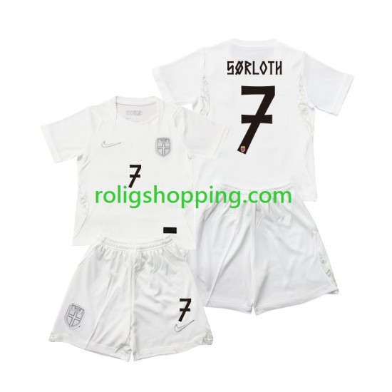Fotbollströja Norge Alexander Sorloth 7 Barn Tredjeställ World Cup 2026 Kort ärm