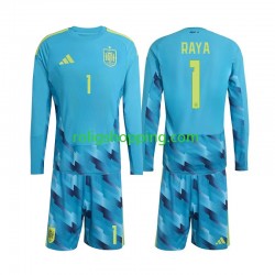 Fotbollströja Spanien David Raya 1 Målvakt Barn Hemmaställ World Cup 2026 Lång ärm