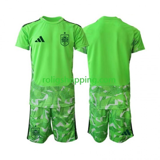 Fotbollströja Spanien 6th Green color Målvakt Barn World Cup 2026 Kort ärm