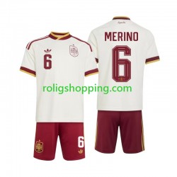 Fotbollströja Spanien Mikel Merino 6 Barn Bortaställ World Cup 2026 Kort ärm