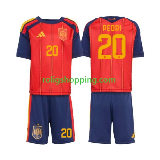 Fotbollströja Spanien Pedri 20 Barn Hemmaställ World Cup 2026 Kort ärm