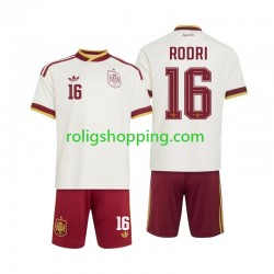 Fotbollströja Spanien Rodri 16 Barn Bortaställ World Cup 2026 Kort ärm
