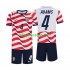 Fotbollströja USA Tyler Adams 4 Barn Hemmaställ World Cup 2026 Kort ärm