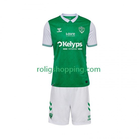 Fotbollströja AS Saint-Etienne Barn Hemmaställ 2025-2026 Kort ärm