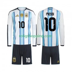 Fotbollströja Argentina Lionel Messi 10 Barn Hemmaställ World Cup 2026 Lång ärm