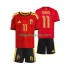 Fotbollströja Belgien Jeremy Doku 11 Barn Hemmaställ World Cup 2026 Kort ärm