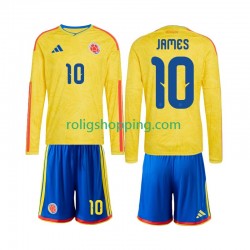 Fotbollströja Colombia James Rodriguez 10 Barn Hemmaställ World Cup 2026 Lång ärm