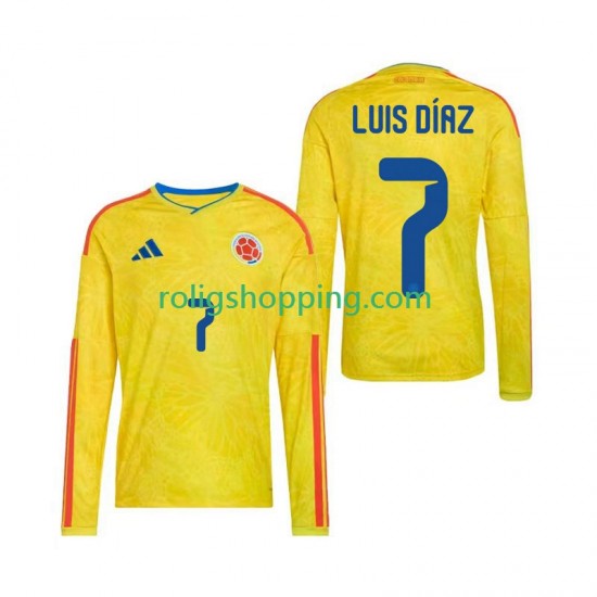 Fotbollströja Colombia Luis Diaz 7 Män Hemmaställ World Cup 2026 Lång ärm