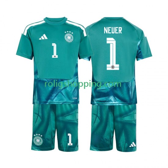 Fotbollströja Tyskland Manuel Neuer 1 Målvakt Barn Hemmaställ World Cup 2026 Kort ärm